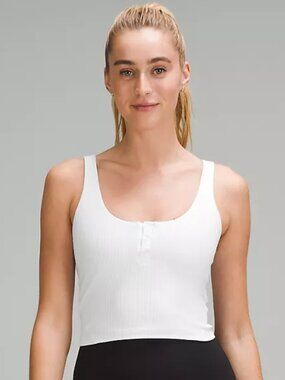 Lululemon Align Ribbed Henley Tank Top in White